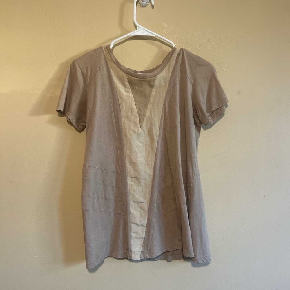 Trosman Khaki Women’s T-Shirt 30% Silk 70% Cotton Made in Argentina size 38/US S